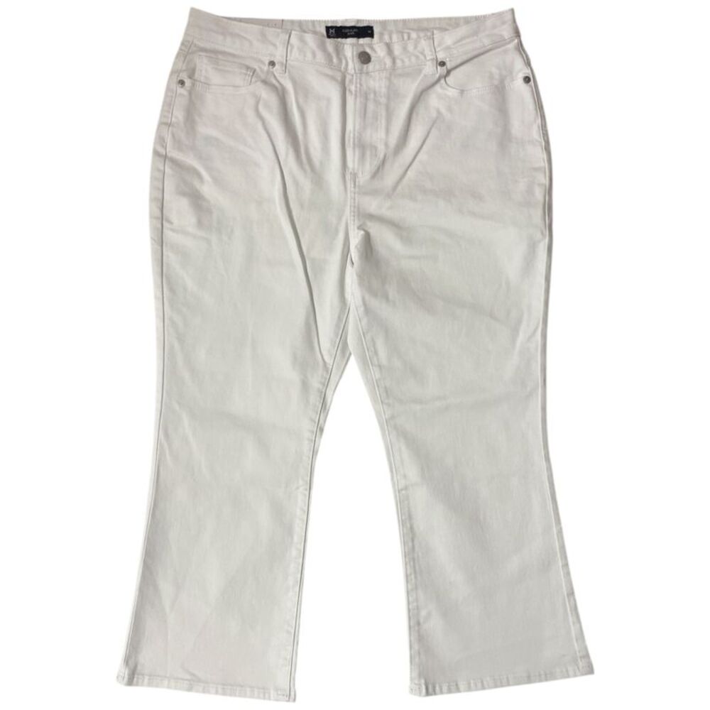 Member's Mark Women's High Rise Crop Flare Stretch Jeans - White
